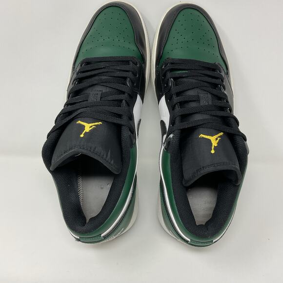 Nike Air Jordan 1 Low Black Green Toe Basketball Sneakers 553558-371 Men size 13 - Picture 4 of 9